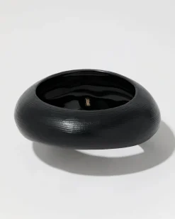 Puffy Lucite Tapered Bangle Bracelet- Black