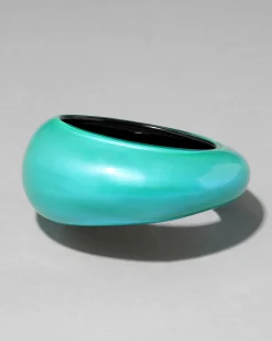 Puffy Lucite Tapered Bangle Bracelet- Mediterranean Opal