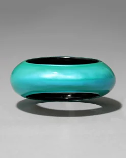 Puffy Lucite Tapered Bangle Bracelet- Mediterranean Opal