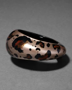 Puffy Lucite Tapered Bangle Bracelet- Leopard