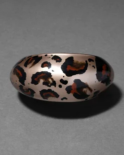 Puffy Lucite Tapered Bangle Bracelet- Leopard