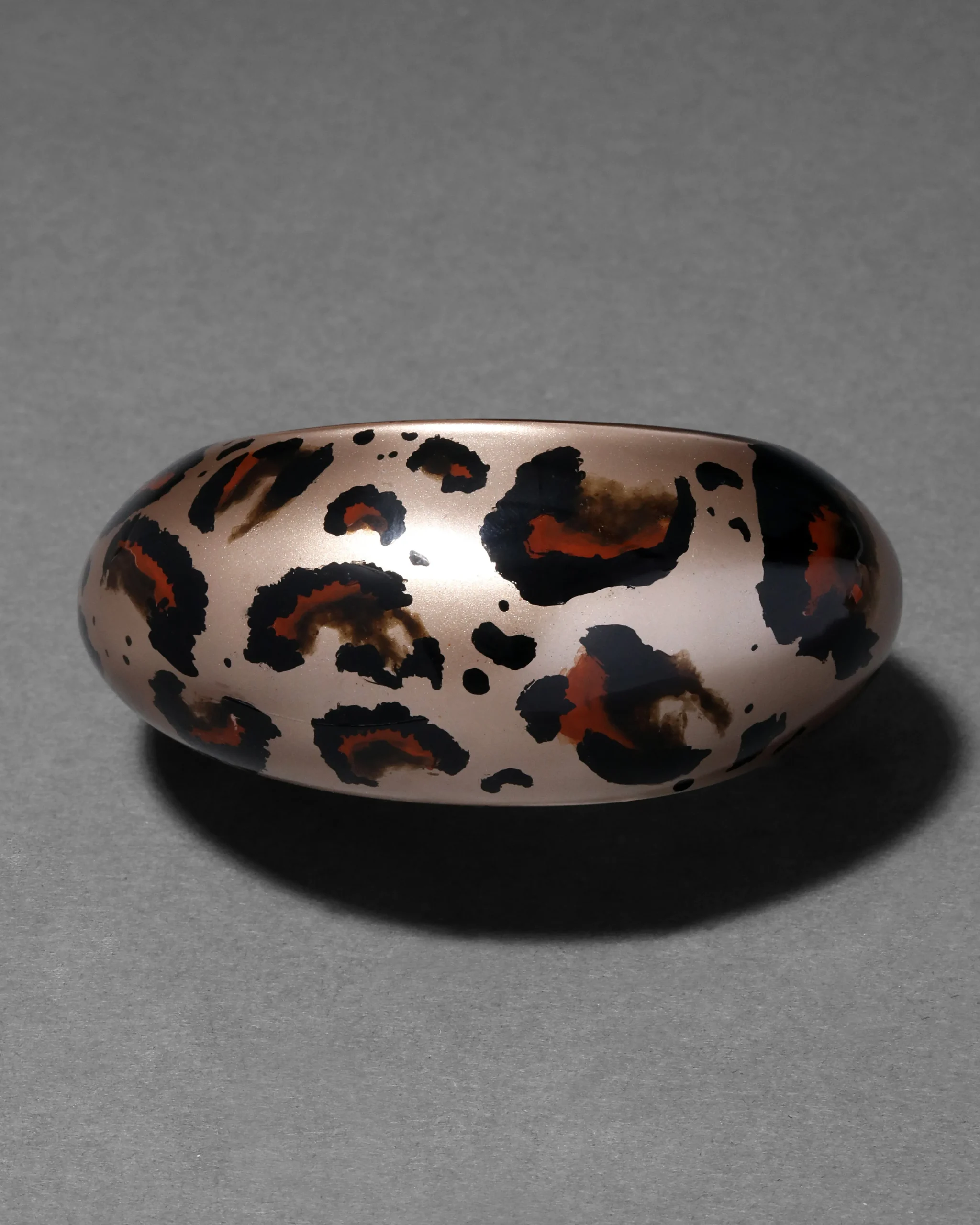 Puffy Lucite Tapered Bangle Bracelet- Leopard