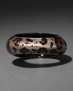 Puffy Lucite Tapered Bangle Bracelet- Leopard