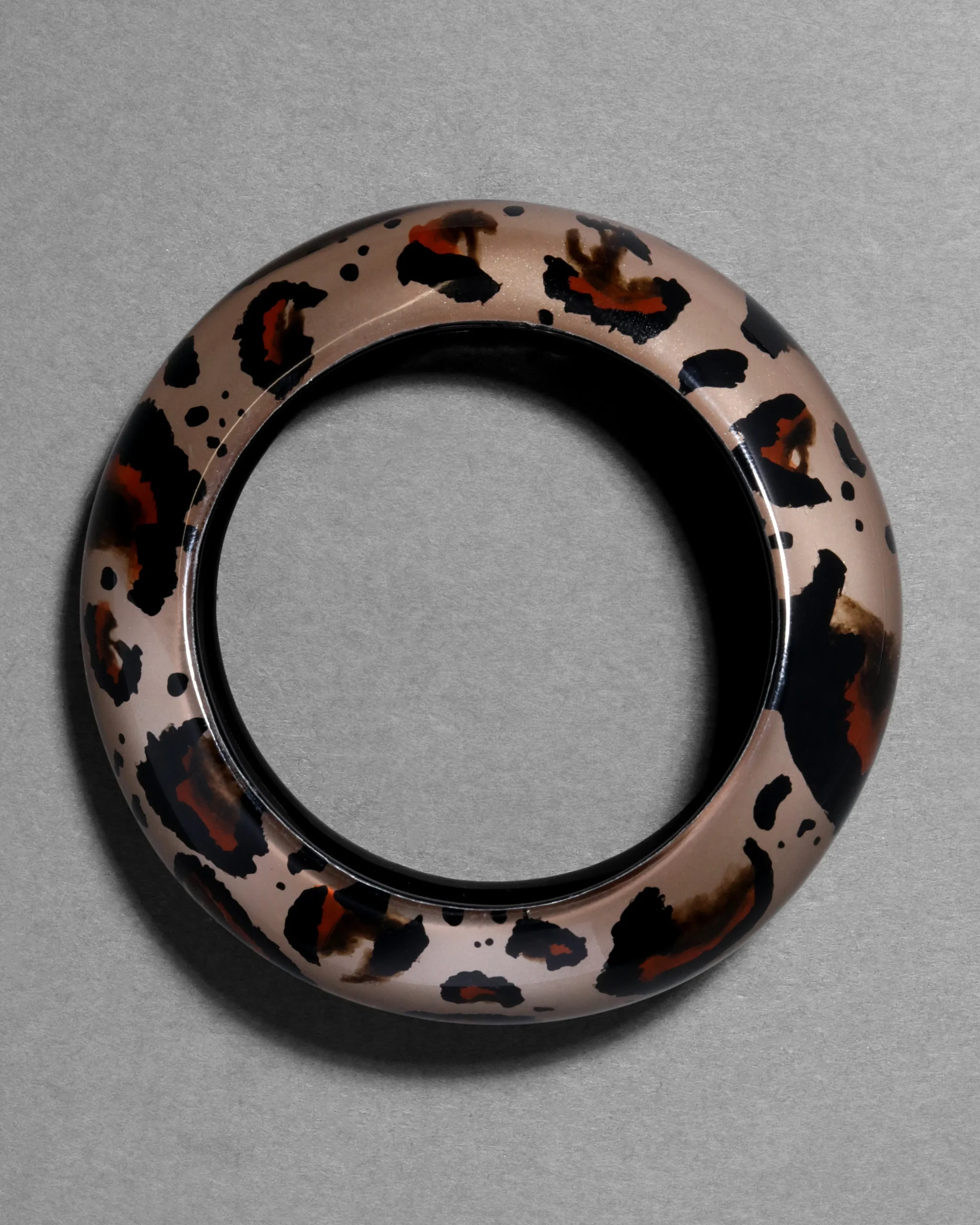 Puffy Lucite Tapered Bangle Bracelet- Leopard