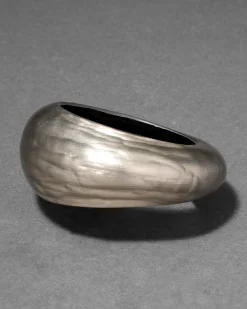 Puffy Lucite Tapered Bangle Bracelet- Warm Grey