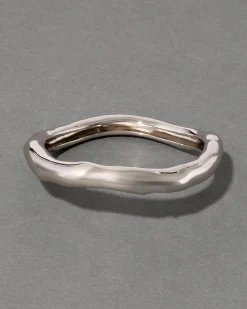 Small Molten Bangle Bracelet - Silver