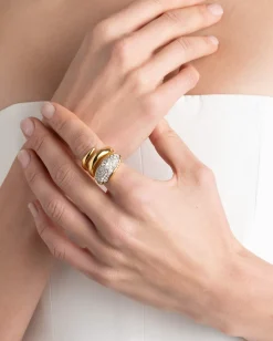 Solanales Crystal Coiled Pebble Ring