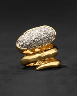 Solanales Crystal Coiled Pebble Ring