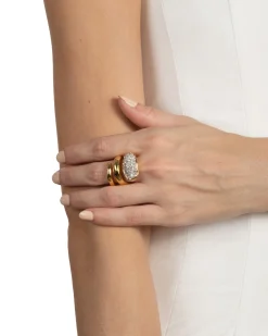 Solanales Crystal Coiled Pebble Ring