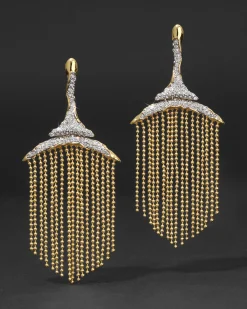 Solanales Crystal Fringe Chandelier Earring