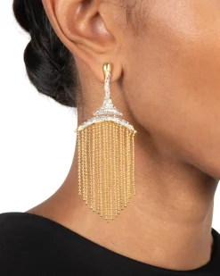 Solanales Crystal Fringe Chandelier Earring