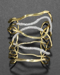 Solanales Crystal Intertwined Wide Cuff Bracelet