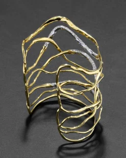 Solanales Crystal Intertwined Wide Cuff Bracelet