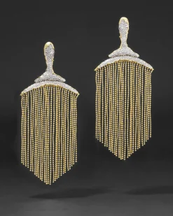 Solanales Crystal Large Fringe Chandelier Earring
