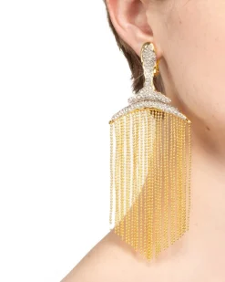 Solanales Crystal Large Fringe Chandelier Earring