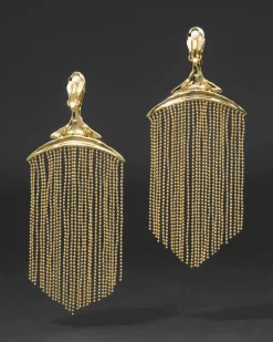 Solanales Crystal Large Fringe Chandelier Earring