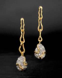 Solanales Crystal Linked Pebble Earring