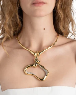 Solanales Crystal Modernist Collar Necklace
