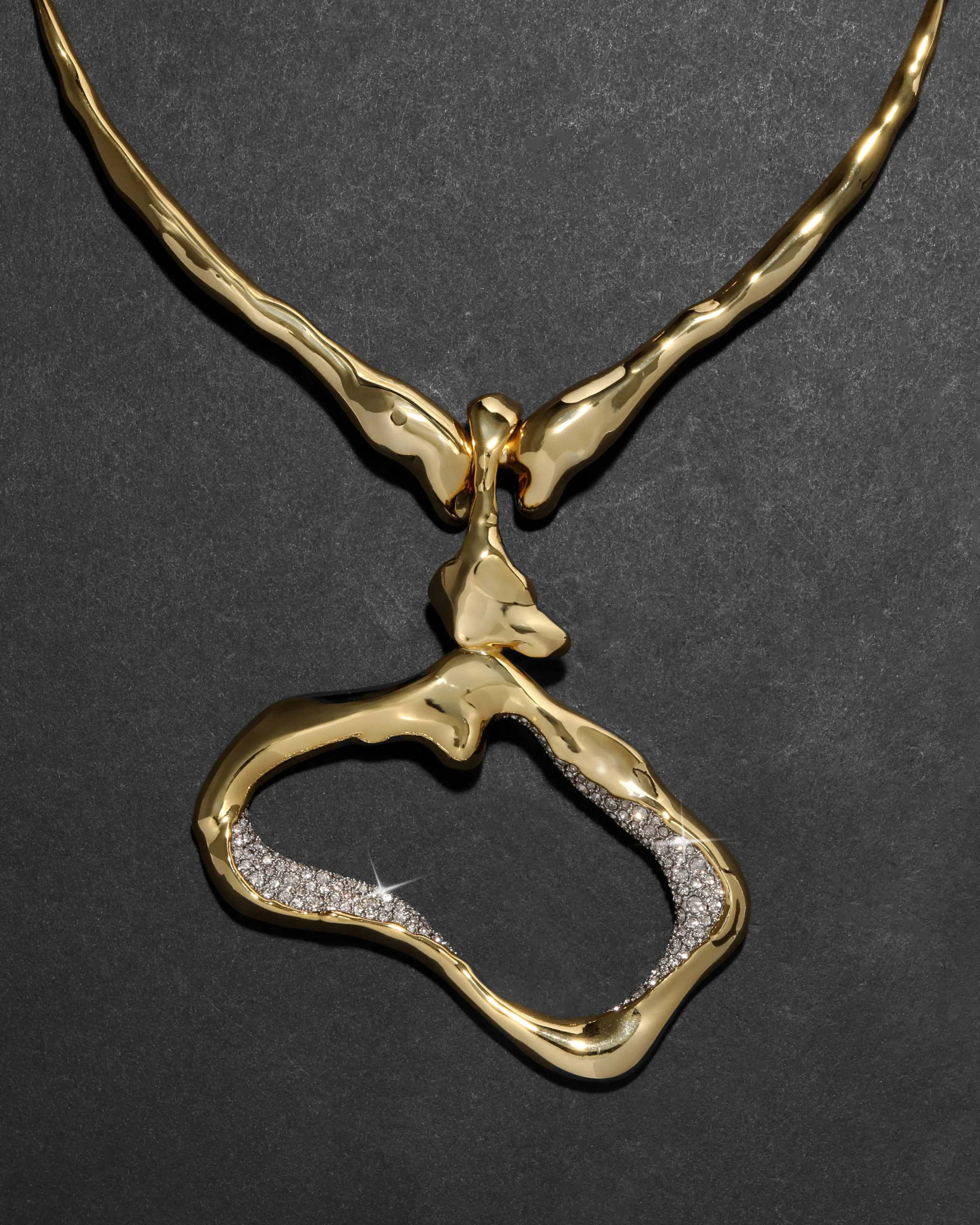 Solanales Crystal Modernist Collar Necklace