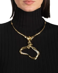 Solanales Crystal Modernist Collar Necklace