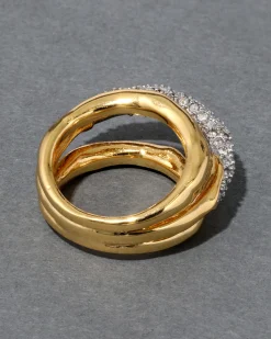 Solanales Crystal Orbiting Ring- Gold