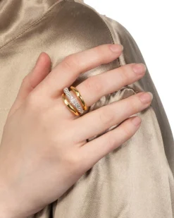 Solanales Crystal Orbiting Ring- Gold