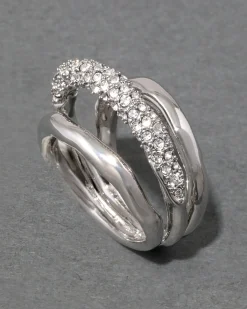 Solanales Crystal Orbiting Ring- Silver