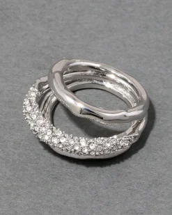 Solanales Crystal Orbiting Ring- Silver