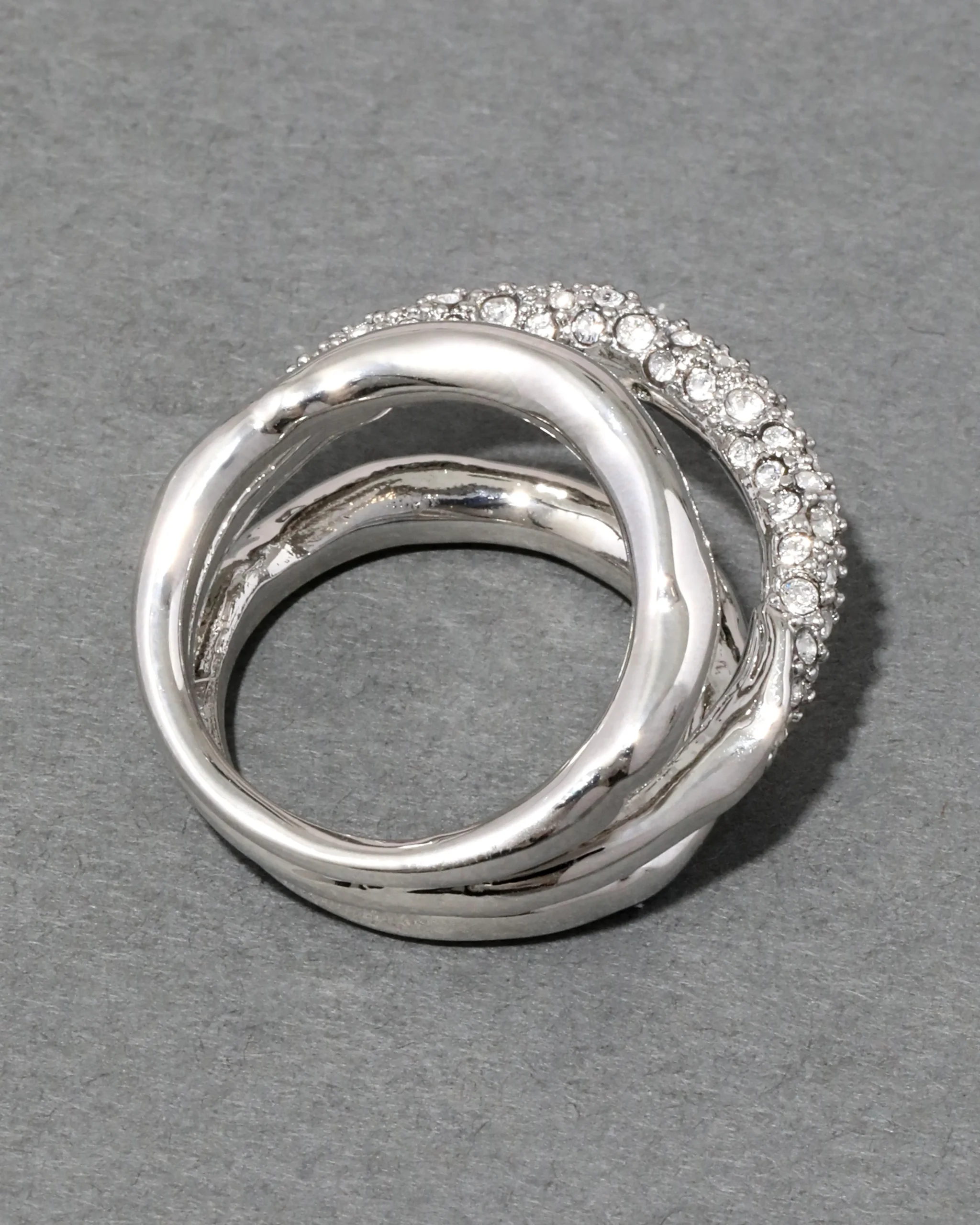 Solanales Crystal Orbiting Ring- Silver