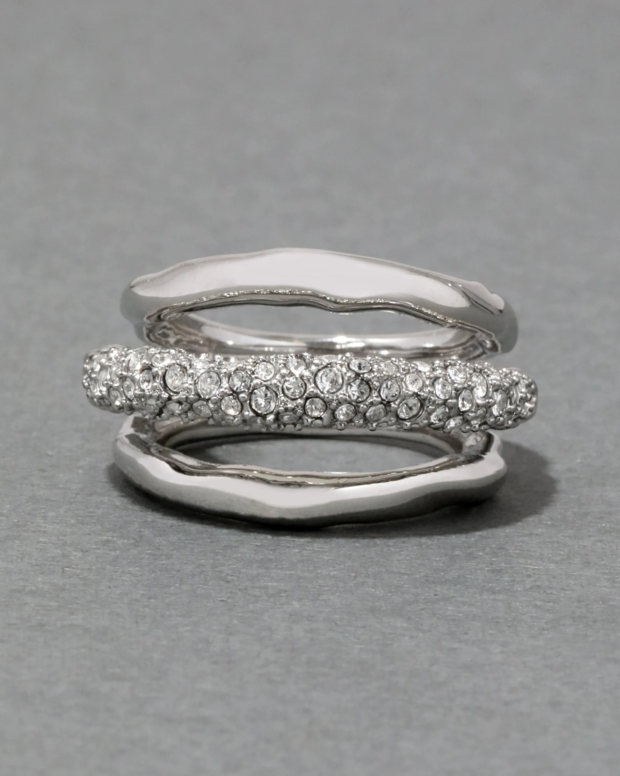 Solanales Crystal Orbiting Ring- Silver