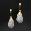 Solanales Crystal Pavé Teardrop Leverback Earring