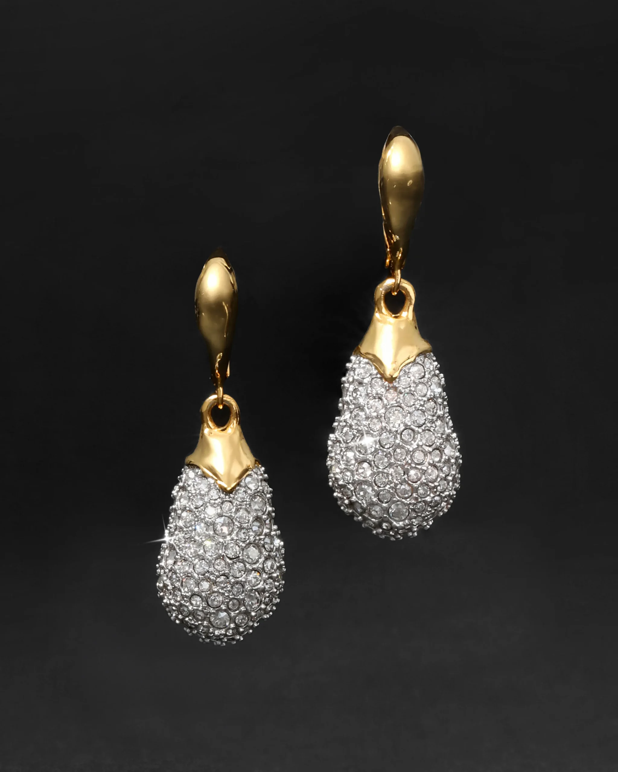Solanales Crystal Pavé Teardrop Leverback Earring