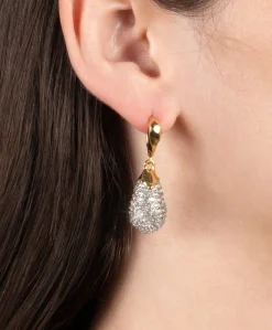 Solanales Crystal Pavé Teardrop Leverback Earring