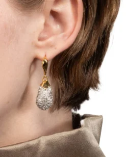 Solanales Crystal Pavé Teardrop Leverback Earring