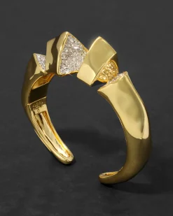 Solanales Crystal Peak Hinge Cuff Bracelet