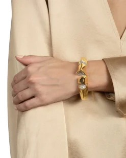 Solanales Crystal Peak Hinge Cuff Bracelet