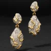 Solanales Crystal Pebble Double Drop Earring