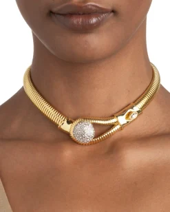 Solanales Crystal Pebble Collar Necklace