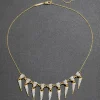 Solanales Crystal Spear Fringe Necklace
