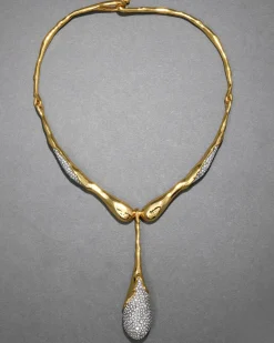Solanales Crystal Teardrop Collar Necklace