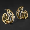 Solanales Crystal Woven Hoop Earring