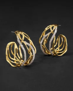 Solanales Crystal Woven Hoop Earring