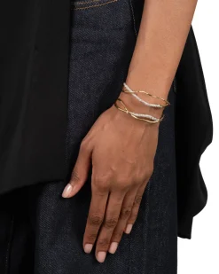 Solanales Gold Crystal Intertwined Cuff Bracelet