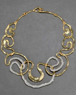Solanales Gold Crystal Intertwined Necklace
