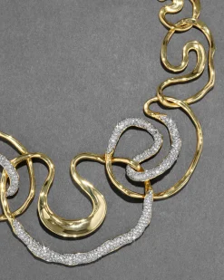 Solanales Gold Crystal Intertwined Necklace