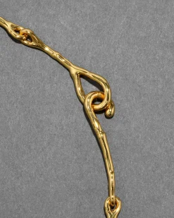Solanales Gold Crystal Intertwined Necklace