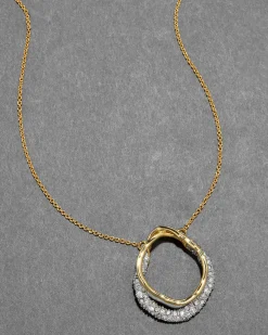 Solanales Gold Crystal Orbit Necklace