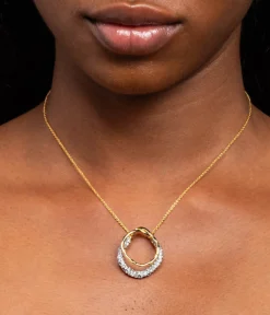 Solanales Gold Crystal Orbit Necklace