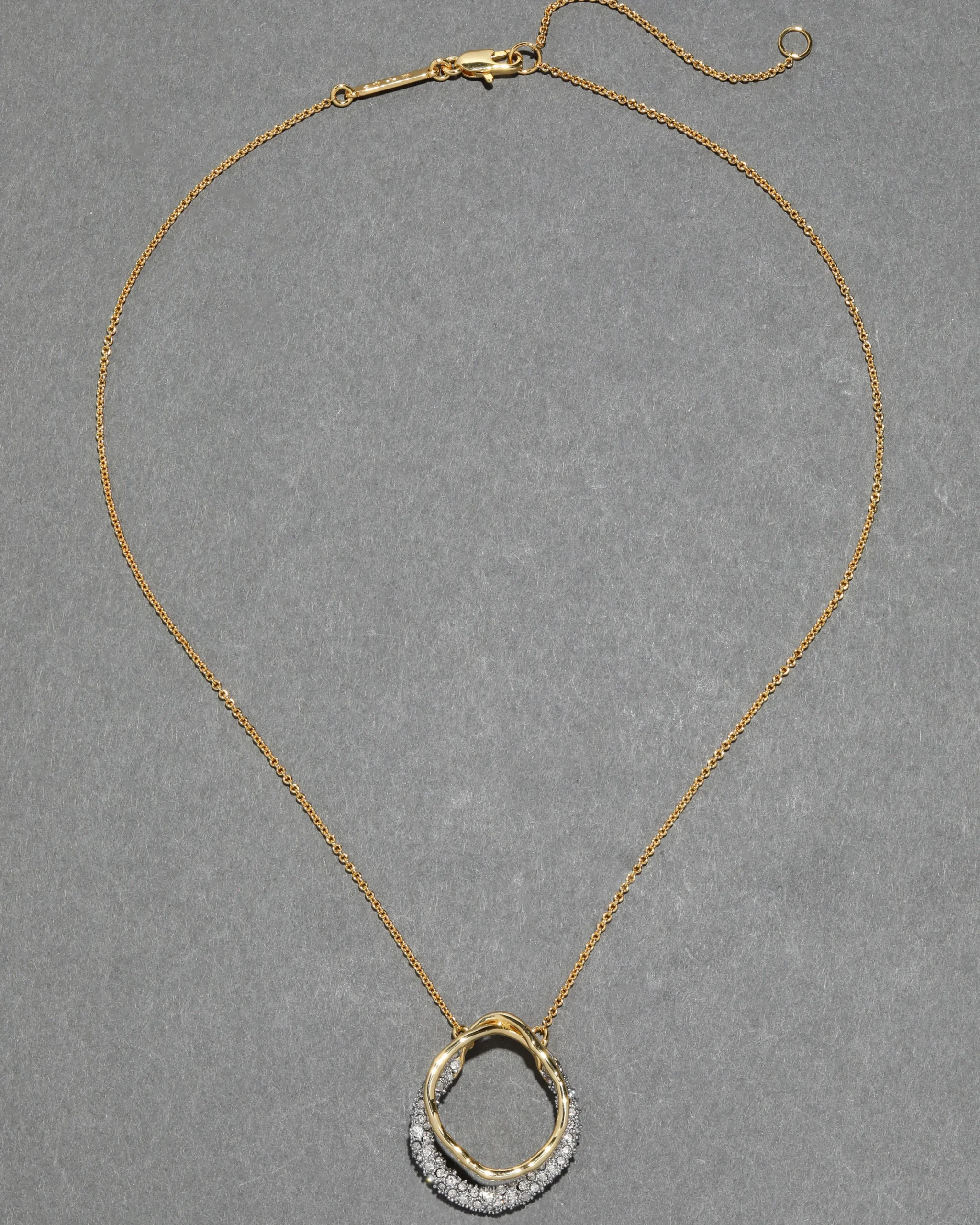 Solanales Gold Crystal Orbit Necklace
