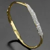 Solanales Gold Crystal Skinny Bangle Bracelet